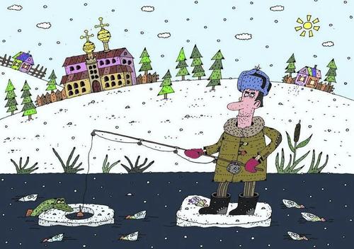 Cartoon: fishing (medium) by Sergei Belozerov tagged fishing