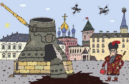 Cartoon: Russian Coffee (medium) by Sergei Belozerov tagged coffee,kaffee,russia,russland,moskau,trinken,drink