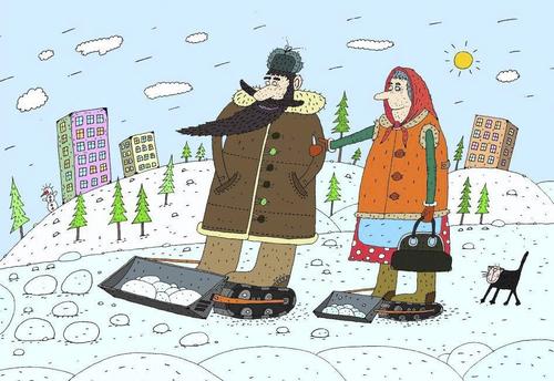 Cartoon: street cleaners (medium) by Sergei Belozerov tagged street,cleaner,snow