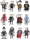 Cartoon: American movies (small) by Sergei Belozerov tagged chaplin,cat,alien,freddy,batman,spiderman,jedi,hobbit,avatar,predator,superman,terminator,movie,film,hollywood,casting