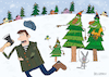 Cartoon: Lebende Bäume (small) by Sergei Belozerov tagged baum,tannenbaum,wald,weihnachtsbaum,christmastree,forest,holz,holzhauer,axt,natur