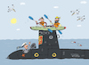 Cartoon: Tiefes Blaues Meer (small) by Sergei Belozerov tagged kayak,submarine,sailor,seemann,abenteuer,paddel,canoe,wasser