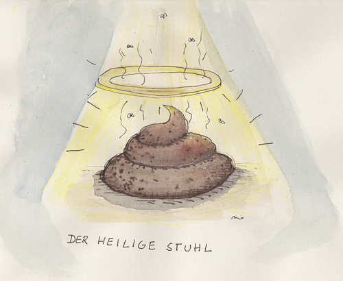 Cartoon: der heilige Stuhl (medium) by monika boos tagged heiliger,stuhl,holy,shit,haufen,wurst