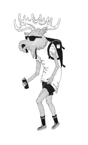 Cartoon: Norway (medium) by jannis tagged moose,beer