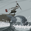 Cartoon: Hunting (small) by Elkin tagged sea whale hunting