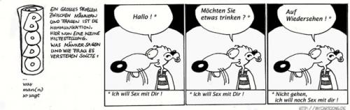 Cartoon: Bodo kommuniziert (medium) by mil tagged comic,bodo,man,woman,communication,mil