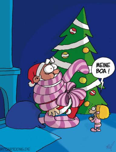 Cartoon: Des einen Freud ... (medium) by mil tagged christmas,cartoon,mil,weihnachtsmann,geschenke,schlange