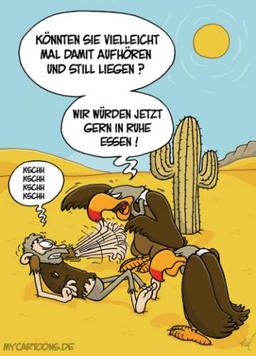 Cartoon: Geier-Manieren (medium) by mil tagged geier,fressen,essen,rücksicht,mil