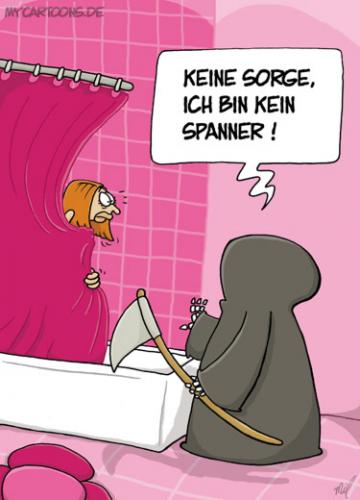Cartoon: Tod im Bad (medium) by mil tagged tod,bad,frau,spanner,voyeur,sorgen,mil,