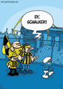 Cartoon: Schalker (small) by mil tagged bvb dortmund schalke westfalenstadion fußball fans ärger revierderby ruhrpott schlumpf verwechslung