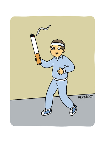 Cartoon: No Smoking 3 (medium) by Vhrsti tagged smoking,cigarettes,run,jogging,sport