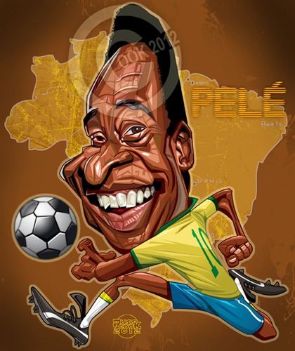 Cartoon: Pele (medium) by Russ Cook tagged cook,russ,portrait,art,vector,digital,karikatur,zeichnung,drawing,caricature,american,south,brazil,soccer,football,pele