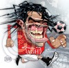 Cartoon: Carlos Tevez (small) by Russ Cook tagged carlos,tevez,russ,cook,caricature,cartoon,karikatur,karikaturen,zeichnung,drawing,football,footie,soccer,premier,division,argentine,forward,argentinia,manchester,city,illustration,sport,argentina,united