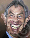 Cartoon: Tony Blair (small) by Russ Cook tagged tony blair labour prime minister russ cook uk united kingdom painting karikatur karikaturen zeichnung acrylic canvas politics