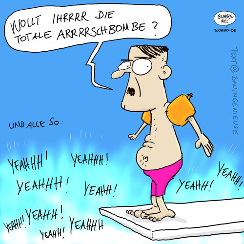 Cartoon: Arschbombe (medium) by Toonmix tagged bubbleme,toonmix
