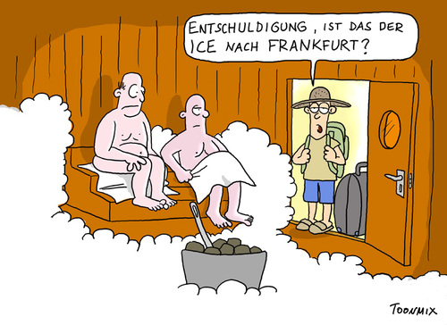 Cartoon: Schwitzen mit der deutschen Bahn (medium) by Toonmix tagged db