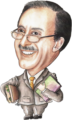 Cartoon: Abdul Karim al-Kabariti (medium) by samir alramahi tagged jordan,arab,ramahi,portrait