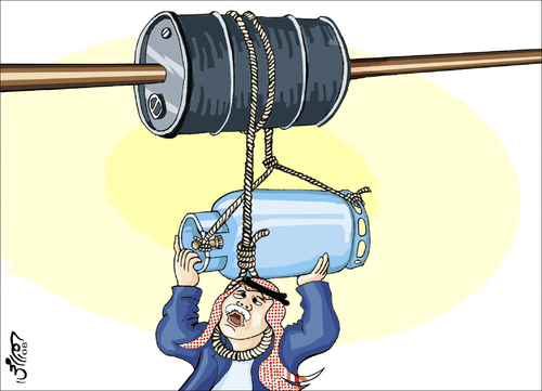 Cartoon: Arabs are consumers of oil (medium) by samir alramahi tagged oil,arab,politics,jordan,ramahi,cartoon
