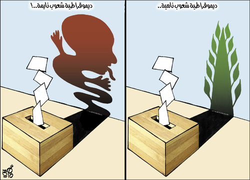 Cartoon: Developed nations and not (medium) by samir alramahi tagged jordan,parliamentary,elections,ramahi,cartoon,arab