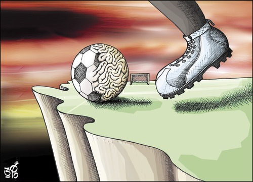 Cartoon: Football 01 (medium) by samir alramahi tagged unity,national,match,football,cartoon,ramahi,arab,jordan