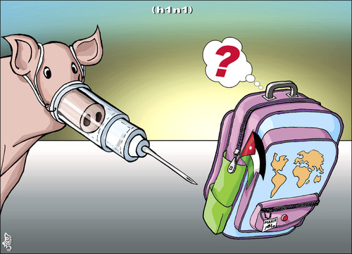 Cartoon: h1n1  in Jordan (medium) by samir alramahi tagged h1n1,jordan,arab,ramahi