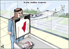 Cartoon: Arab behind the scanner (small) by samir alramahi tagged arab,behind,scanner,palestine,aerport,west,ramahi,cartoon,politics