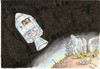 Cartoon: Paradise Lost. Part II (small) by Erwin Pischel tagged paradise lost john milton adam and eve albrecht dürer raumschiff flucht umweltzerstörung ökologie apokalypse unbewohnbarkeit rakete universum all radioaktivität skelett waldsterben treibhausklima ruinen pischel