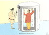Cartoon: strip scanner - Nacktscanner (small) by Erwin Pischel tagged strip scanner nacktscanner body körperscanner airport security flughafen sicherheit kontrolle pischel