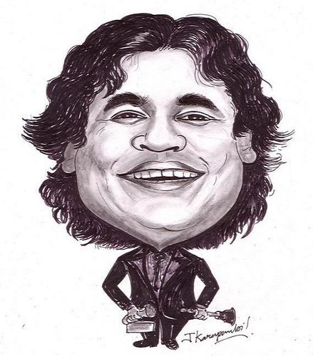 Cartoon: AR Rahman (medium) by jkaraparambil tagged ar,rahman,oscar,winner,grammy,award,joseph,karaparambil,jkaraparambil