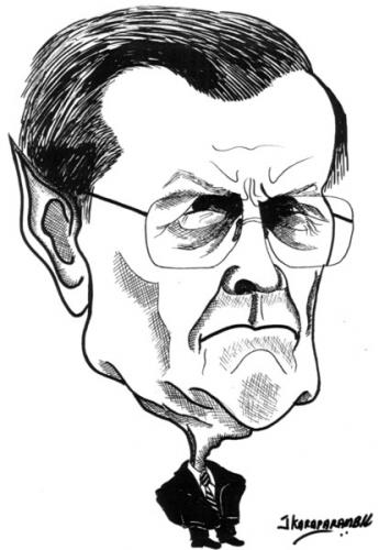Cartoon: Donald Rumsfeld (medium) by jkaraparambil tagged rumsfeld,donald,us,iraq,caricature,joseph,jkaraparambil,karaparambil