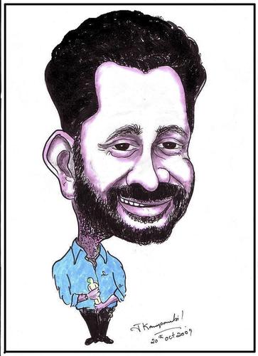 Cartoon: Rasool Pookutty (medium) by jkaraparambil tagged slum,dog,millionair,rasool,pookutty,oscar,winner,jkaraparambil,joseph,karaparambil