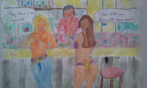 Cartoon: In the Bar Room (medium) by Casanova tagged bar,girls