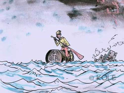 Cartoon: titanic (medium) by kolle tagged ship,oil,crash,boat,sea