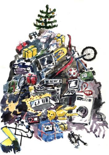 Cartoon: gifts under the tree (medium) by neophron tagged christmas
