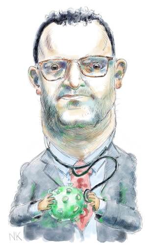 Cartoon: Jens Spahn (medium) by neophron tagged jensspahn,cdu,covid19,politiker,gesundheitsminister