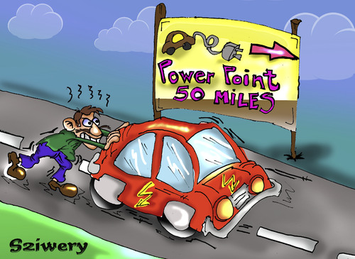 Cartoon: electrict car (medium) by sziwery tagged electric,car