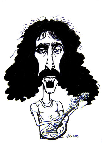 Cartoon: Frank Zappa (medium) by caknuta-chajanka tagged famous,person,music,star