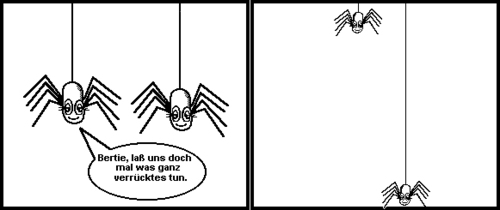 Cartoon: Das Leben am seidenen Faden (medium) by petronas tagged alltag,visionen,seidenfaden,spinne,bertie