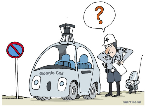 Cartoon: Auto unmanned (medium) by martirena tagged google,auto,unmanned