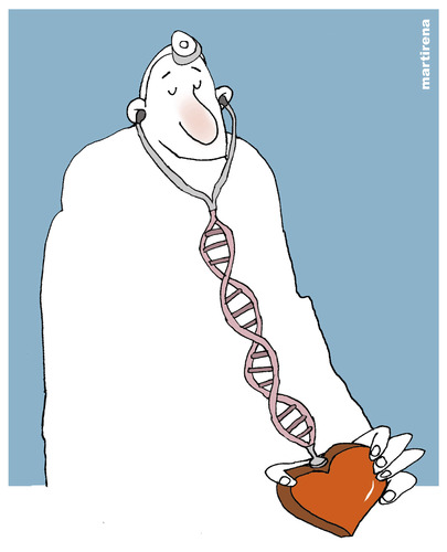 Cartoon: Doing good from DNA (medium) by martirena tagged dna,community,doctors