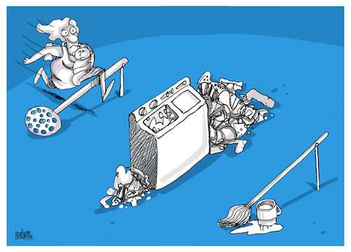 Cartoon: Obstacle course (medium) by martirena tagged obstacle,woman,hard,work