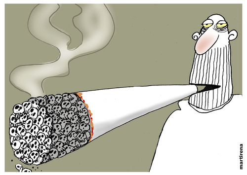 Cartoon: Smoking leads to death (medium) by martirena tagged smoking,adiction