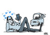 Cartoon: Distraction to the mobile (small) by martirena tagged mobile,accident,distraction