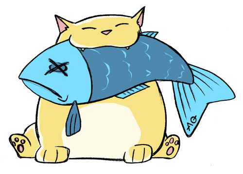 Cartoon: Eat more fish ! (medium) by katchina tagged cat,fish