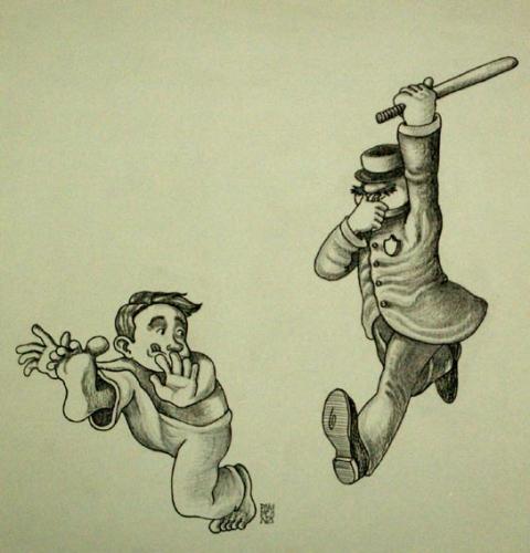 Cartoon: Run (medium) by Pedro Pamplona tagged police,children,chicos,pixote