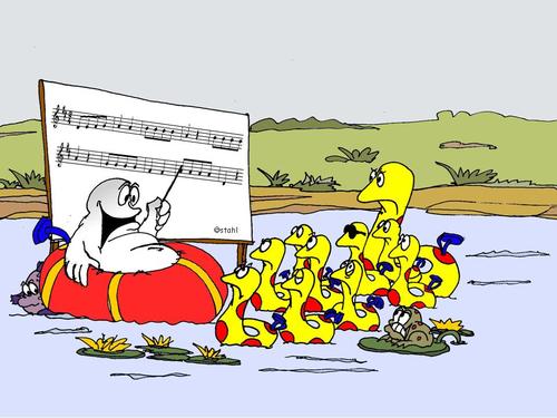 Cartoon: Ginger und Kalaschnikow 32 (medium) by wista tagged meine,alle,singen,noten,lied,musik,kalaschnikow,ginger,entchen