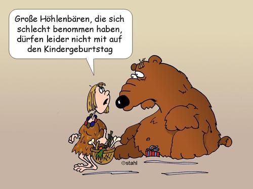 Cartoon: Höhlenbär (medium) by wista tagged vater,mutter,familie,tiere,tier,kinder,kind,fehler,ungehorsam,strafen,strafe,verhalten,schlechtes,schlecht,benehmen,mitbringsel,mitbringen,höhle,steinzeit,höhlenbär,bär,geschenke,geschenk,kindergeburtstag,geburtstag