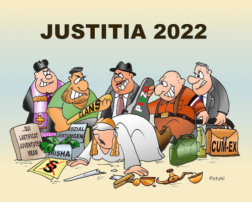 Cartoon: Justitia 2022 (medium) by wista tagged justiz,justitia,recht,gerechtigkeit,staat,kriminalität,kriminelle,kriminell,verbrechen,betrug,diebstahl,drogen,geld,geldwäsche,cum,ex,finanzen,wirtschaftsbetrug,bank,banken,briefkastenfirmen,nazis,neonazies,brandandanschlag,synagoge,terror,terrormiliz,clan,clans,clankriminalität,shisha,raub,mord,erpressung,schutzgeld,pizzo,pizza,mafia,cosa,nostra,organisiertes,deutschland,kirche,missbrauch,priester,katholische,katholiken,papst,kardinal,bischof,missbrauchsopfer,opfer,kindesmissbrauch,kinder,justiz,justitia,recht,gerechtigkeit,staat,kriminalität,kriminelle,kriminell,verbrechen,betrug,diebstahl,drogen,geld,geldwäsche,cum,ex,finanzen,wirtschaftsbetrug,bank,banken,briefkastenfirmen,nazis,neonazies,brandandanschlag,synagoge,terror,terrormiliz,clan,clans,clankriminalität,shisha,raub,mord,erpressung,schutzgeld,pizzo,pizza,mafia,cosa,nostra,organisiertes,deutschland,kirche,missbrauch,priester,katholische,katholiken,papst,kardinal,bischof,missbrauchsopfer,opfer,kindesmissbrauch,kinder