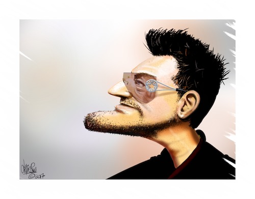 Cartoon: Bono (medium) by Mario Lacroix tagged bono,u2,singer