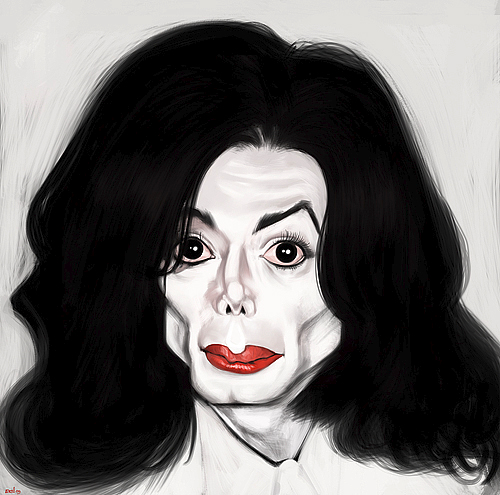 Cartoon: Michael Jackson - Tribute (medium) by Ausgezeichnet tagged michael,jackson,caricature,karikatur,freak,mug,shot,irony,king,of,pop